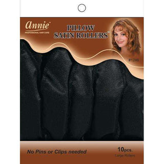 Annie Pillow Satin Rollers 10Ct Black *1246 - Beautylicious Canada