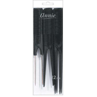 Annie Pin And Rat Tail Comb Combo 12Ct Black *94 - Beautylicious Canada