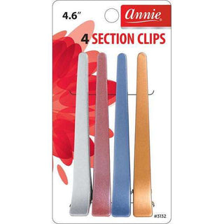 Annie Plastic Section Clip 4.6" 4Ct Asst Color *3132 - Beautylicious Canada