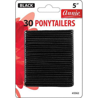 Annie Ponytailers 5" 30ct Black Thin *3362 - Beautylicious Canada