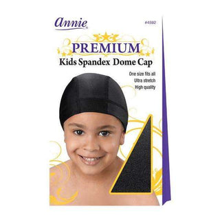 Annie Premium Kid Spandex Dome Cap Black *4592 - Beautylicious Canada