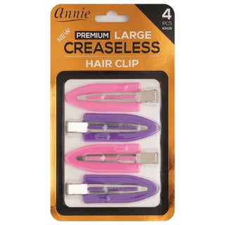 ANNIE PREMIUM LARGE CREASELESS HAIR CLIP 4PCS 3428 - PINK & PURPLE - Beautylicious Canada