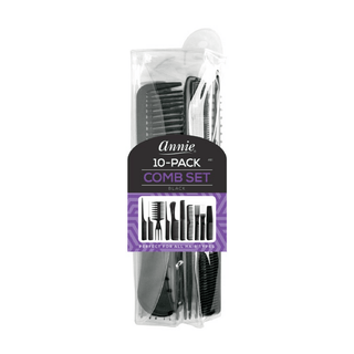 Annie Professional Comb Set 10Ct Black *81 - Beautylicious Canada