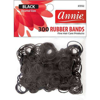 Annie Rubber Bands Asst Size 300Ct Black *3152 - Beautylicious Canada