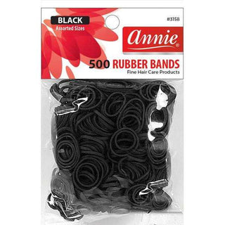 Annie Rubber Bands Asst Size 500Ct Black *3158 - Beautylicious Canada