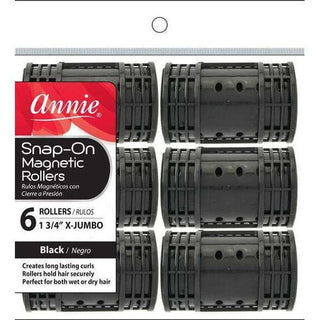 Annie Snap On Magnetic Rollers 1 3/4" X - Jumbo Black * 1229 - Beautylicious Canada