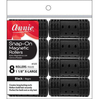 Annie Snap - On Magnetic Rollers Size XL 8Ct Black *1231 - Beautylicious Canada