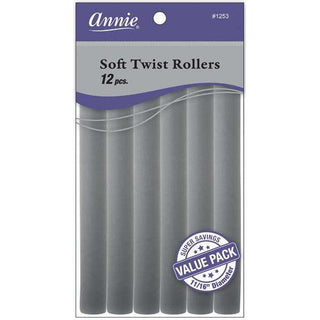 Annie Soft Twist Rollers 11/16" Gray Value Pack (12pcs) *1253 - Beautylicious Canada