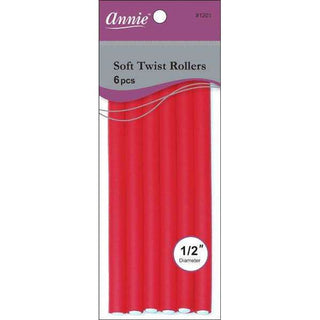 Annie Soft Twist Rollers 1/2" Red (6pcs) *1201 - Beautylicious Canada