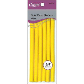 Annie Soft Twist Rollers 3/8" Yellow (6pcs) *1200 - Beautylicious Canada