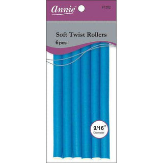 Annie Soft Twist Rollers 9/16" Blue (6pcs) *1202 - Beautylicious Canada
