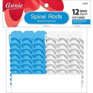 Annie Spiral Rods Size L 12Ct White and Blue *1321 - Beautylicious Canada