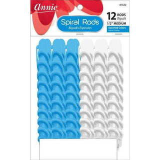 Annie Spiral Rods Size M 12Ct White and Blue *1322 - Beautylicious Canada