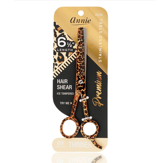 Annie Stainless Steel Thinning Hair Shears 6.5" Leopard Pattern *5238 - Beautylicious Canada