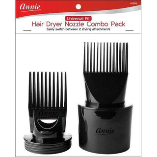 Annie Universal Fit Hair Dryer Nozzle Combo Pack Black - Beautylicious Canada
