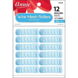 Annie Wire Mesh Rollers XS 12Ct Blue *1021 - Beautylicious Canada