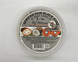 BY NATURE'S AFRICAN RAW BLACK SOAP W/ CASTOR OIL 7OZ - Beautylicious Canada