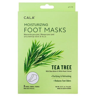 CALA MOISTURIZING FOOT MASK: TEA TREE (3 PAIRS) *67179 - Beautylicious Canada