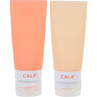 CALA SILICONE TRAVEL BOTTLES: CORAL (2 bottles / 2.2oz ) *69105 - Beautylicious Canada