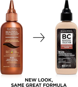 CLAIROL PROFESSIONAL BC SEMI - PERM. COLOR - B12D MEDIUM ASH BROWN 3OZ - Beautylicious Canada