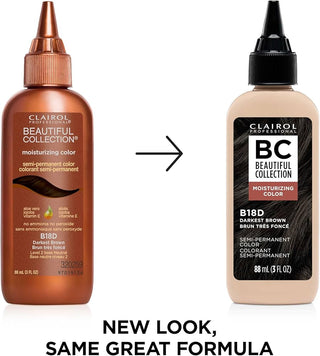 CLAIROL PROFESSIONAL BC SEMI - PERM. COLOR - B18D DARKEST BROWN 3OZ - Beautylicious Canada