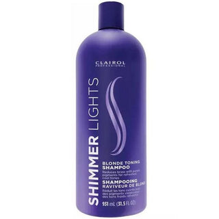 CLAIROL PROFESSIONAL SHIMMER LIGHTS BLONDE TONING SHAMPOO 31.5OZ - Beautylicious Canada