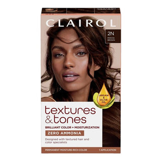 CLAIROL TEXTURES & TONES Permanent Hair Color Kit 2N DARK BROWN - Beautylicious Canada