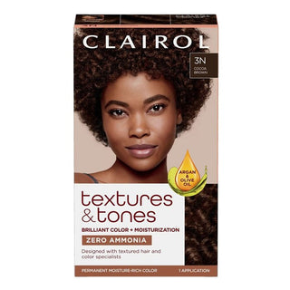 CLAIROL TEXTURES & TONES Permanent Hair Color Kit 3N COCOA BROWN - Beautylicious Canada