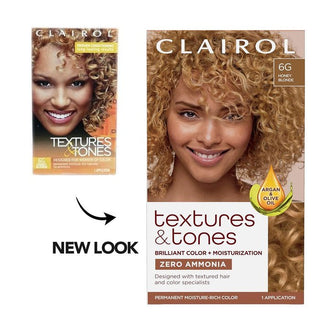 CLAIROL TEXTURES & TONES Permanent Hair Color Kit 6G HONEY BLONDE - Beautylicious Canada