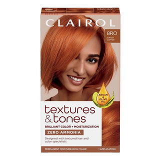 CLAIROL TEXTURES & TONES Permanent Hair Color Kit 8RO FLAMING DESIRE - Beautylicious Canada