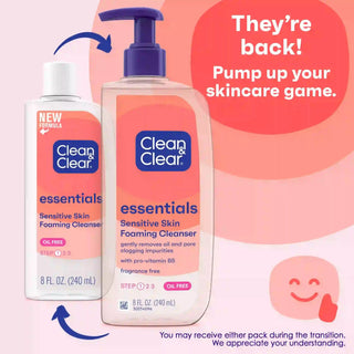 CLEAN&CLEAR ESSENTIALS FACIAL FOAMING CLEANSER 8OZ - Beautylicious Canada