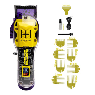 HOT & HOTTER PROFESSIONAL RECHARGEABLE CORDLESS CLIPPER - PURPLE & YELLOW