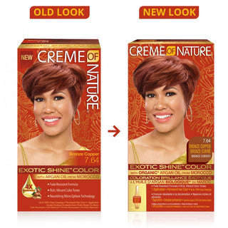 CREME OF NATURE PERMANENT HAIRCOLOR BRONZE COPPER 7.64 - Beautylicious Canada