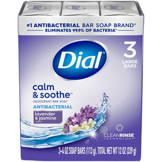 DIAL 3PK CALM & SOOOTHE ANTIBACTERIAL BAR SOAP - LAVENDER & JASMINE - Beautylicious Canada