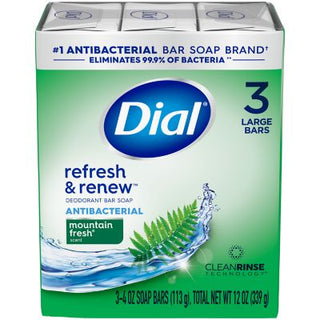 DIAL 3PK REFRESH & RENEW ANTIBACTERIAL BAR SOAP - MOUNTAIN FRESH - Beautylicious Canada