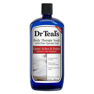 DR TEAL'S Body Therapy Pure Epsom Salt Eases Aches & Pains Infused with Menthol 34 oz - Beautylicious Canada