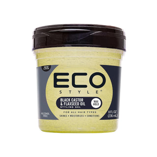 Eco Style Black Castor and Flaxseed Oil Styling Gel S 8OZ - Beautylicious Canada