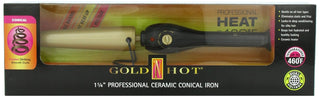 GOLD N HOT CERAMIC CONICAL IRON 1 1/4" - Beautylicious Canada