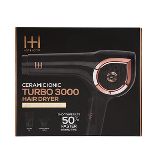 HOT&HOTTER CERAMIC IONIC TURBO 3000 HAIR DRYER