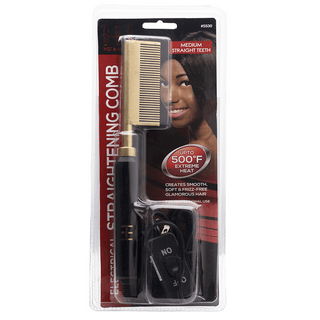 Hot & Hotter Electric Straightening Comb Medium Straight Teeth - Beautylicious Canada