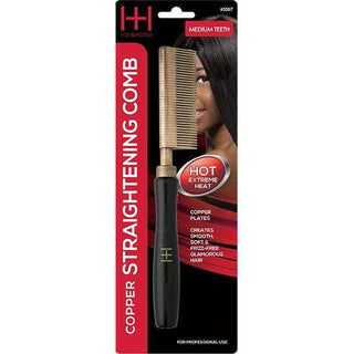 Hot & Hotter Thermal Straighten Comb Medium Teeth Copper Plate - Beautylicious Canada