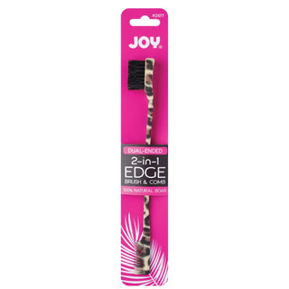 JOY DUAL - ENDED 2 - IN - 1 100% NATURAL BOAR EDGE BRUSH & COMB 2617 - Beautylicious Canada