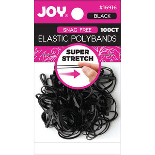 Joy Elastic Polybands 2.5cm Diameter 100ct Black *6916 - Beautylicious Canada