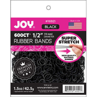 Joy Rubber Bands 1/2" Diameter 600ct Black *16921 - Beautylicious Canada