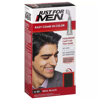 JUST FOR MEN EASY COMB IN HAIR COLOR A - 55 Real Black - Beautylicious Canada