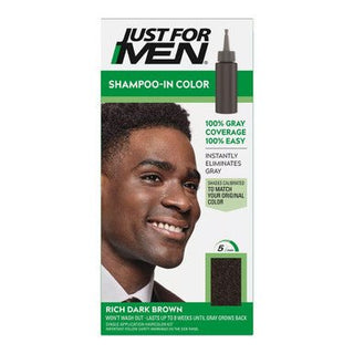 JUST FOR MEN Shampoo - In Color Gray Hair Coloring for Men 47 - RICH DARK BROWN - Beautylicious Canada