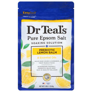 DR TEAL'S PURE EPSOM SALT SOAKING SOLUTION PREBIOTIC LEMON BALM 3LBS