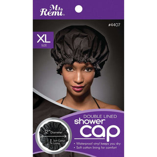 Ms. Remi Deluxe Shower Cap Xl Black Double Lined *4407 - Beautylicious Canada