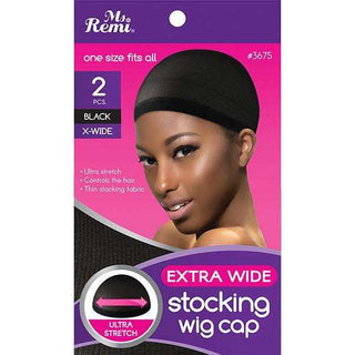 MS. REMI 2PCS BLACK X-WIDE STOCKING WIG CAP