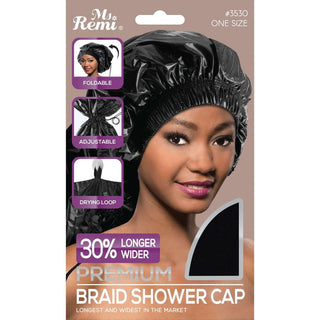 Ms. Remi Max Jumbo Braid Shower Cap Black *3530 - Beautylicious Canada
